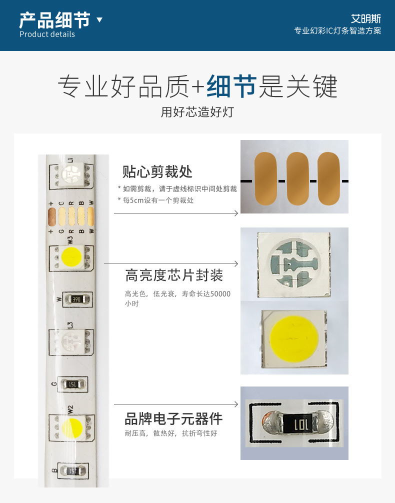 5050七彩rgb+w灯带3
