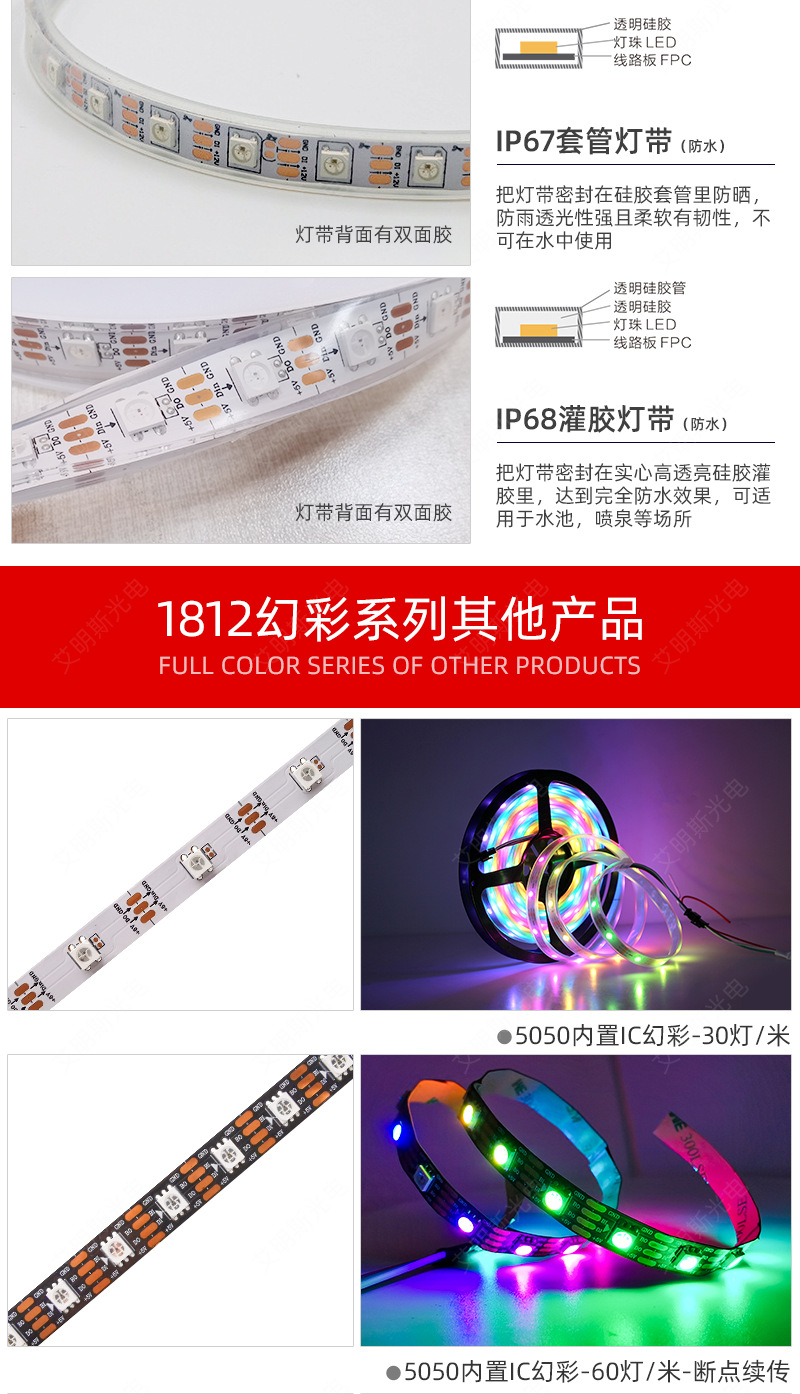 5v低压滴胶编程跑马幻彩灯条7