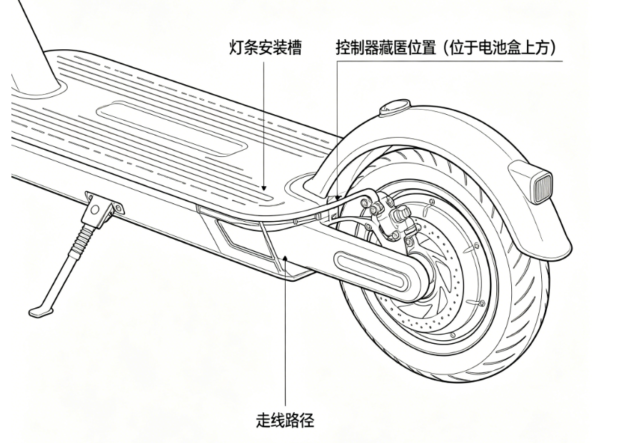 滑板车灯带安装的核心技术难点