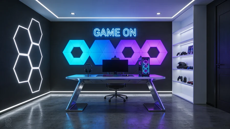 Futuristic-2026-Gaming-Haven-Immersive-RGBIC-Hexagon-Wall-Lights-Elevating-the-Ultimate-Battle-Station-Ambiance Futuristic-2026-Gaming-Haven-Immersive-RGBIC-Hexagon-Wall-Lights-Elevating-the-Ultimate-Battle-Station-Ambiance