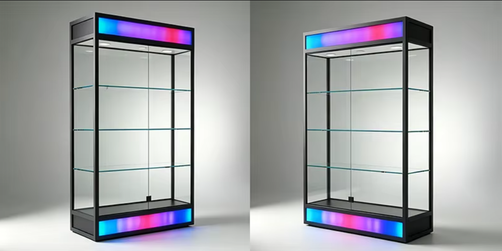 玻璃展示柜跑马 RGB 灯带方案